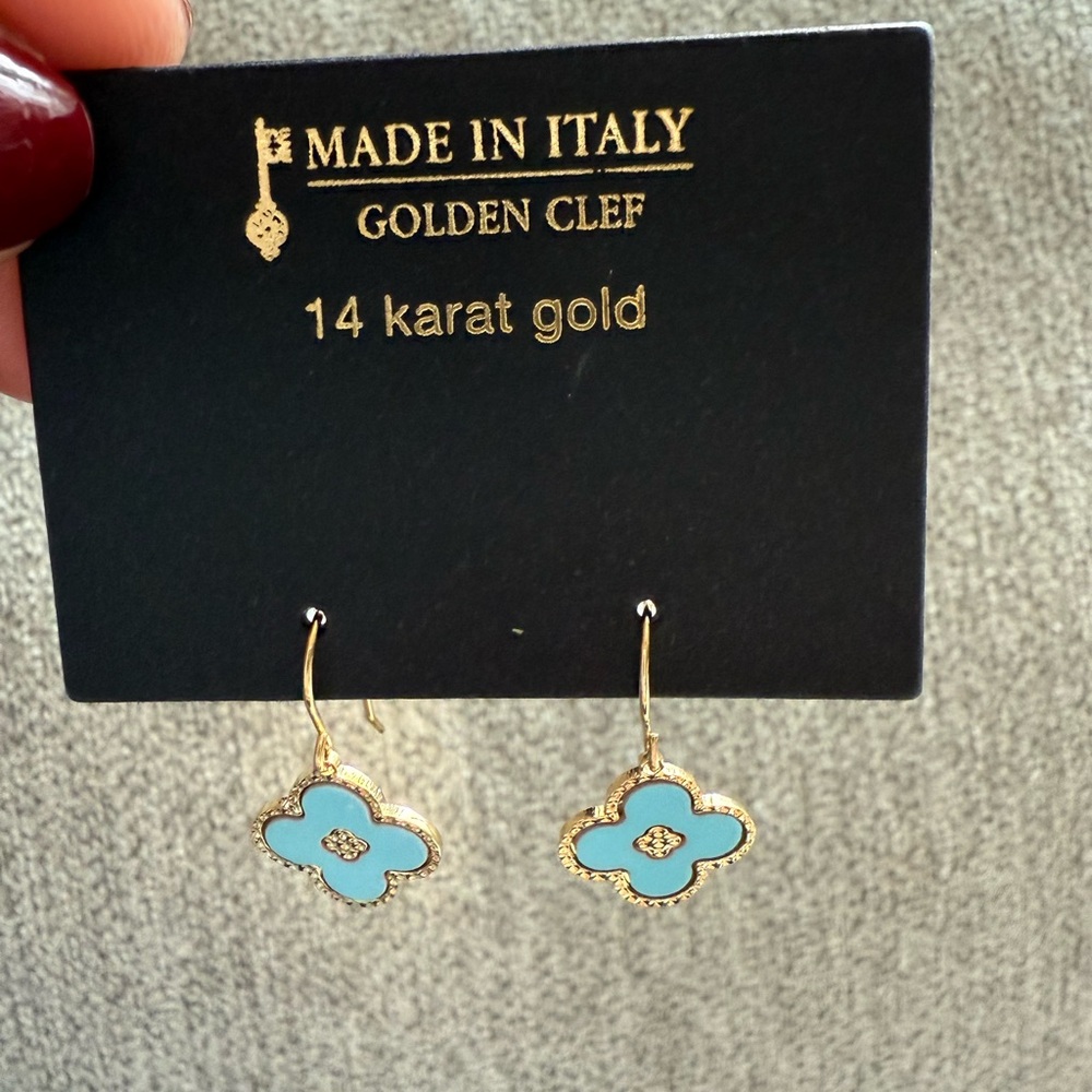 Blue and Gold Earrings